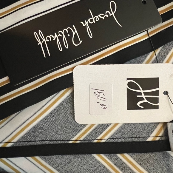 Joseph Ribkoff NWT black/gold/white striped pattern blouse size 8 - Picture 3 of 3